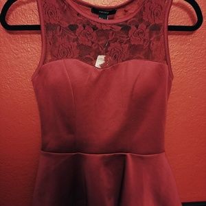 Peplum red shirt